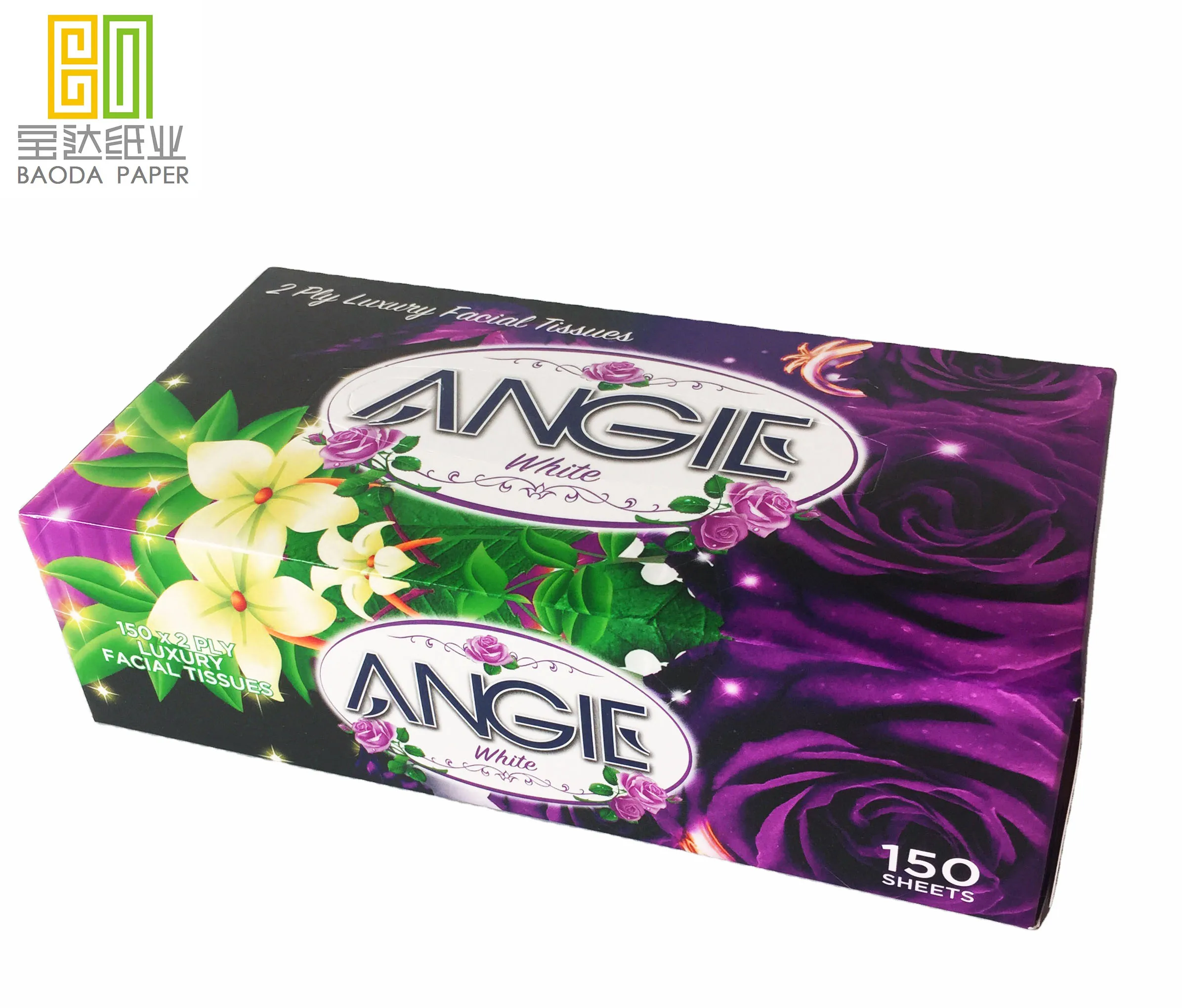 Wholesale Hygienic 2 Ply Box Wood Pulp Facial Tissue Paper