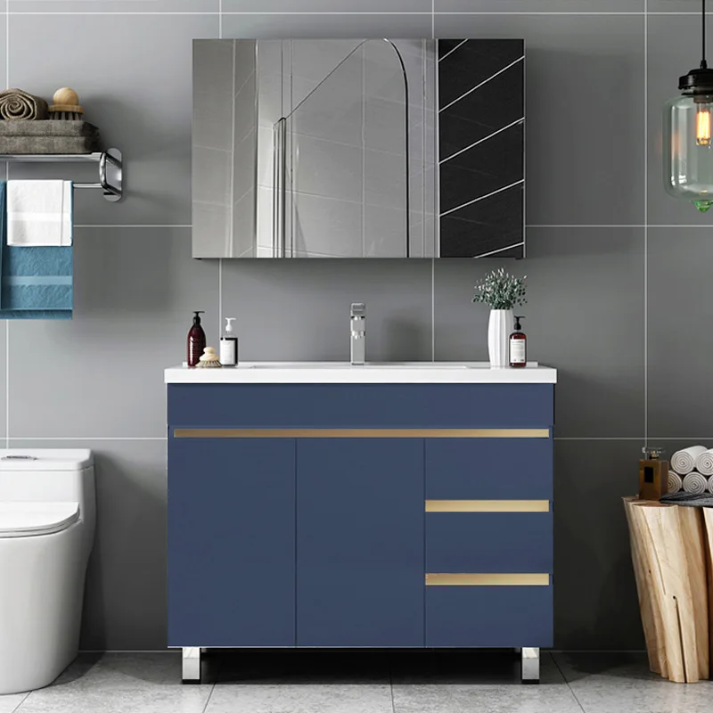 Modern Bathroom Furniture Set Waterproof WPC Particleboard Mirror Storage Bathroom Vanity Cabinet Shelf melamine furniture