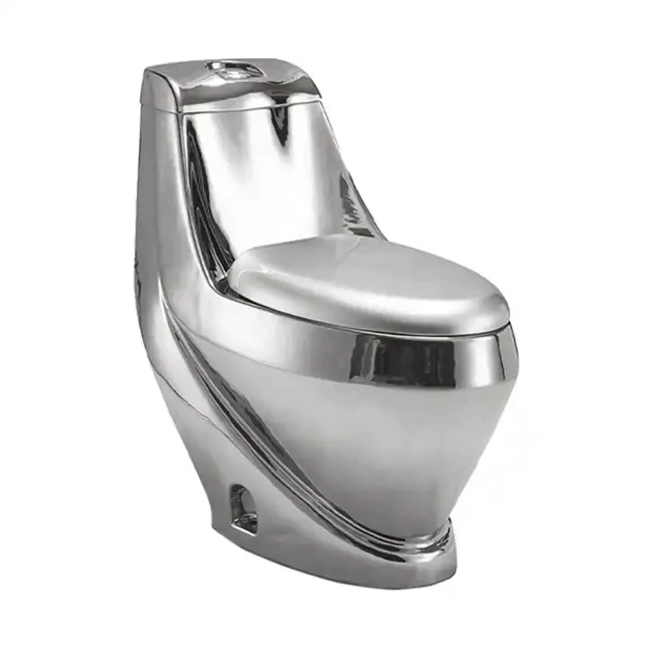 New Model Porcelain Toilet Guangdong Sanitary Equipment Toliet Seat Pushbutton Flush Commode Gold One Piece Toilet