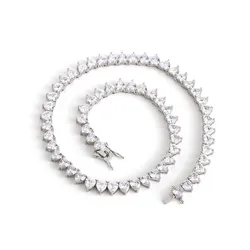 Mossan 3mm hip hop single stone tennis tennis chain hot selling 925 sterling jewelry silver couple necklace