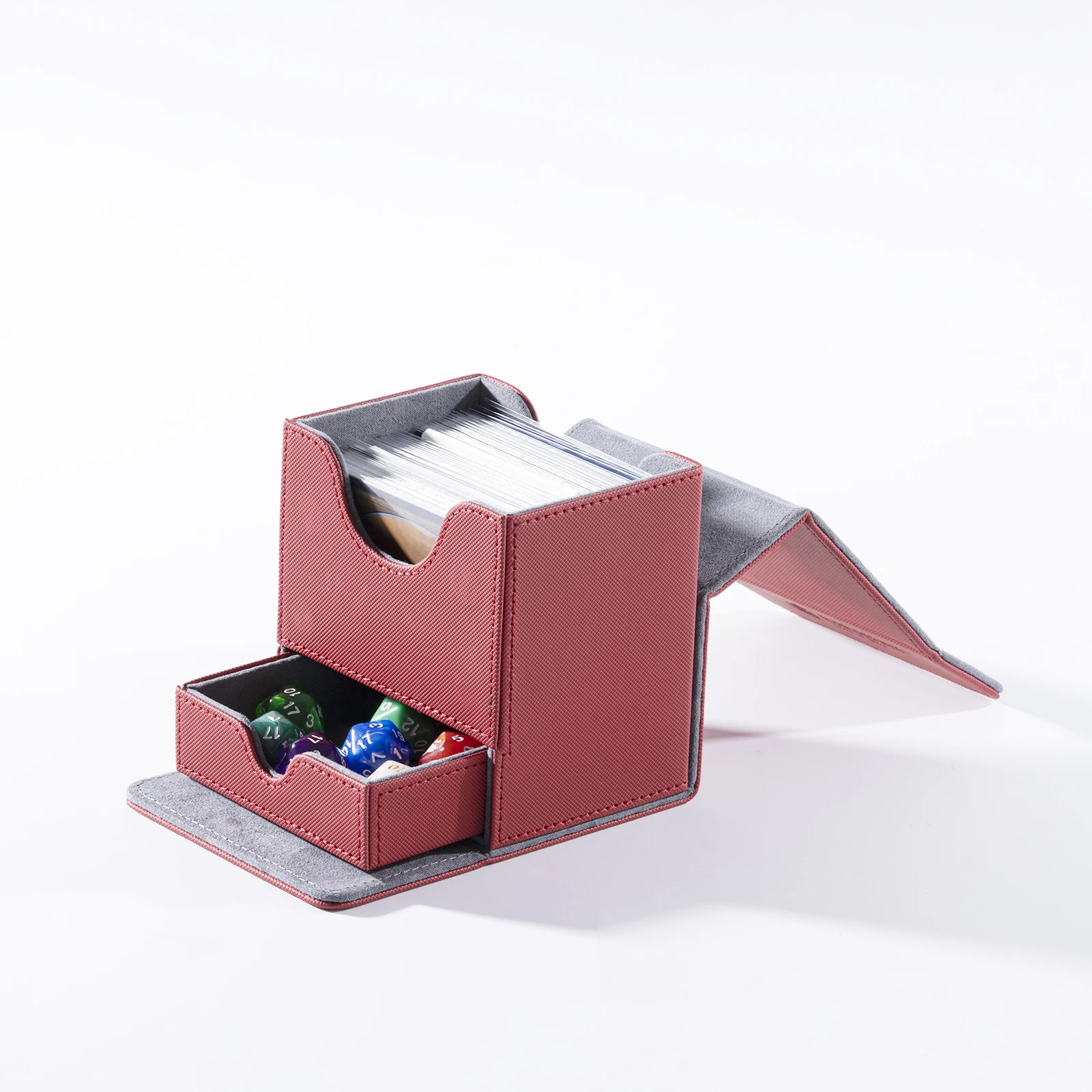 PU 100+ Leather Dice Box Premium PU Trading Yugioh Gaming With Magnet Large Deck Box Tcg Pokemon Card Game Deck Box