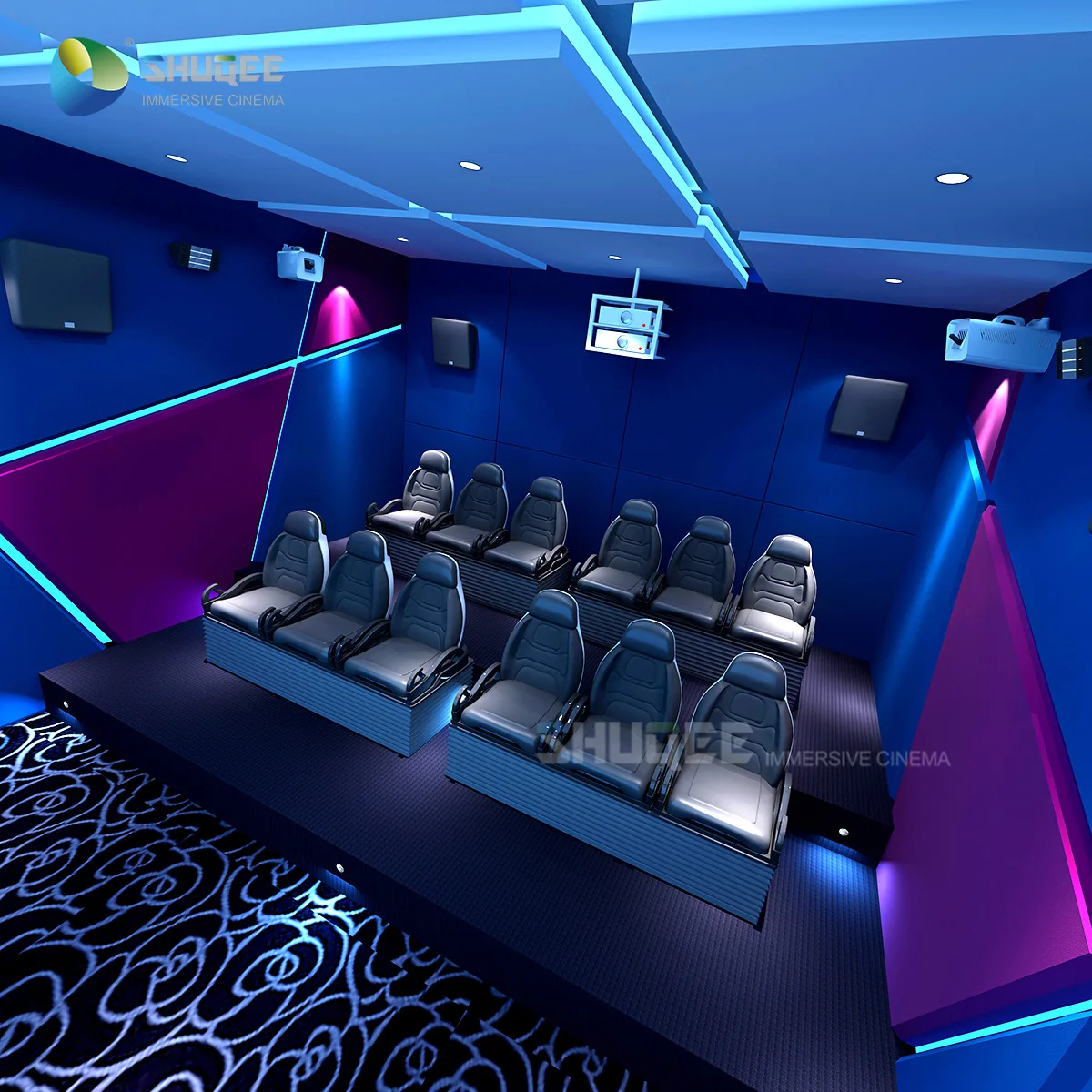 Splendid 7D Cinema Shooting Game Simulator With 3DOF Motion Seats To Stimulate Your Nerves!