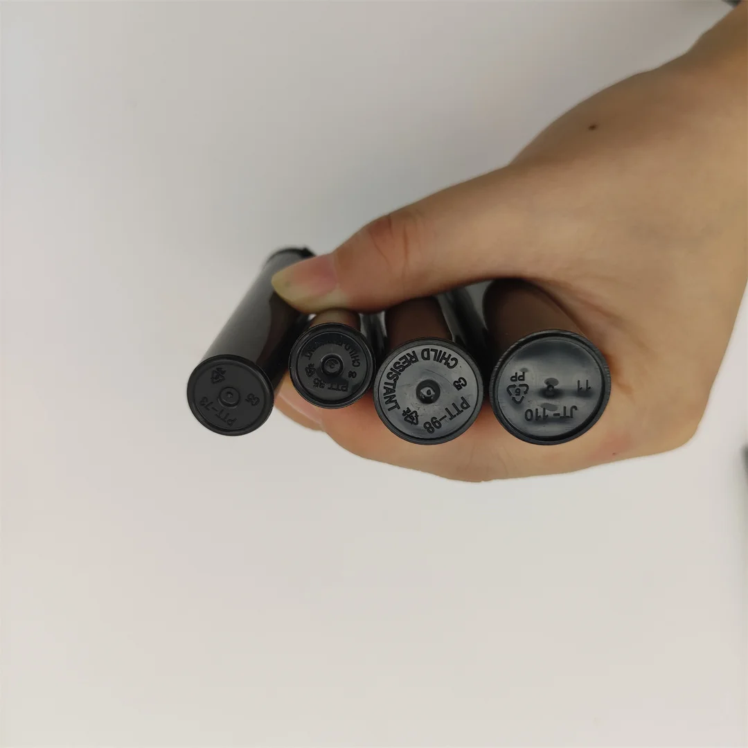 86mm 98mm 110mm 120mm 150mm colorful plastic joint doob tubes with hinged flip squeeze pop tops OEM biodegradable bottles