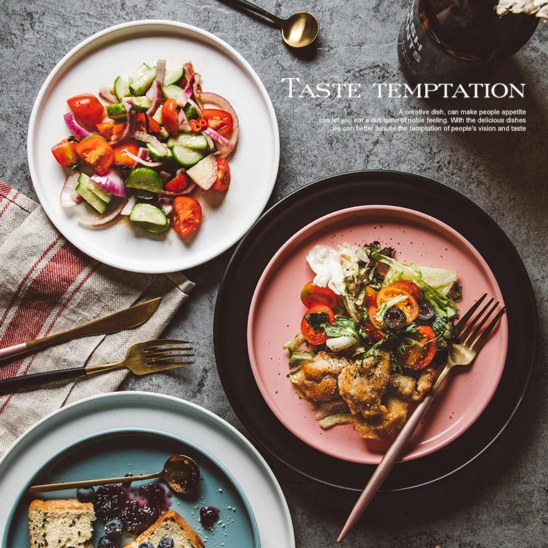 Nordic Ceramic Plates Tableware Food Plate Salad Plate Home Dinner Dish