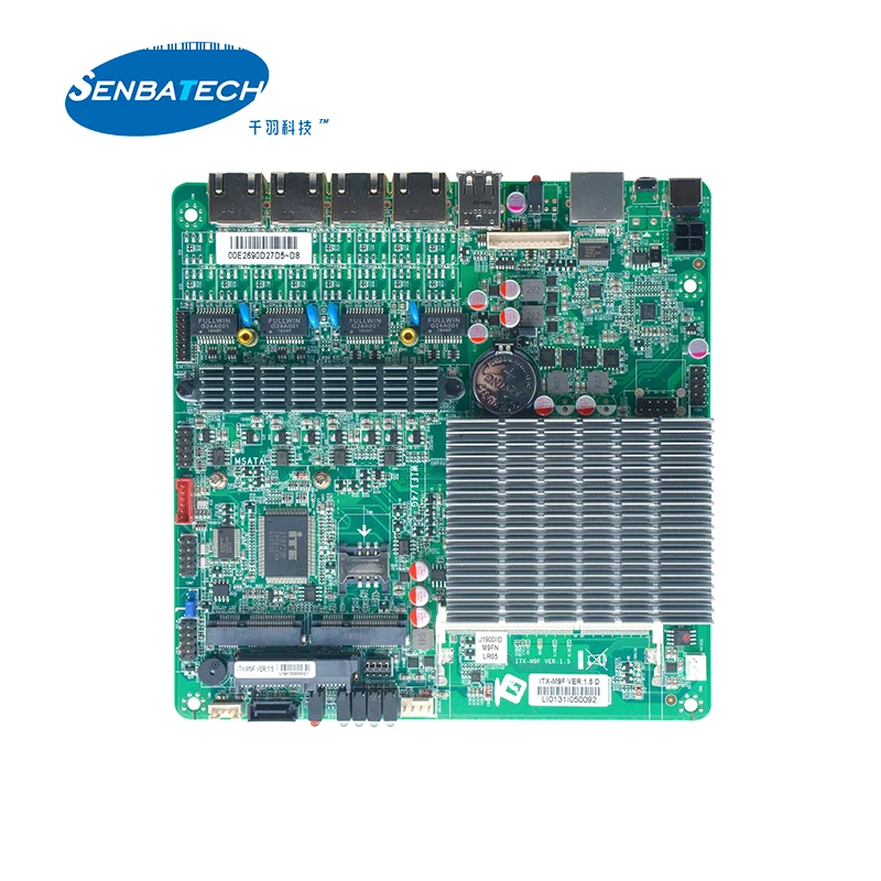 ITX-M9F J1900 Firewall Motherboard with 4 Lan VGA DDR3L 6 USB 2 COM SIM Mini PCIE Support WIFI Linux Router Firewall Motherboard