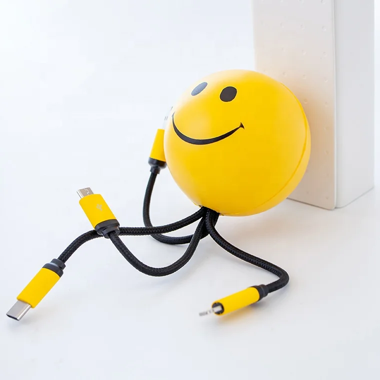Индивидуальное портативное зарядное устройство Usb улыбка антистрессовый шар 5G Micro Type C зарядный