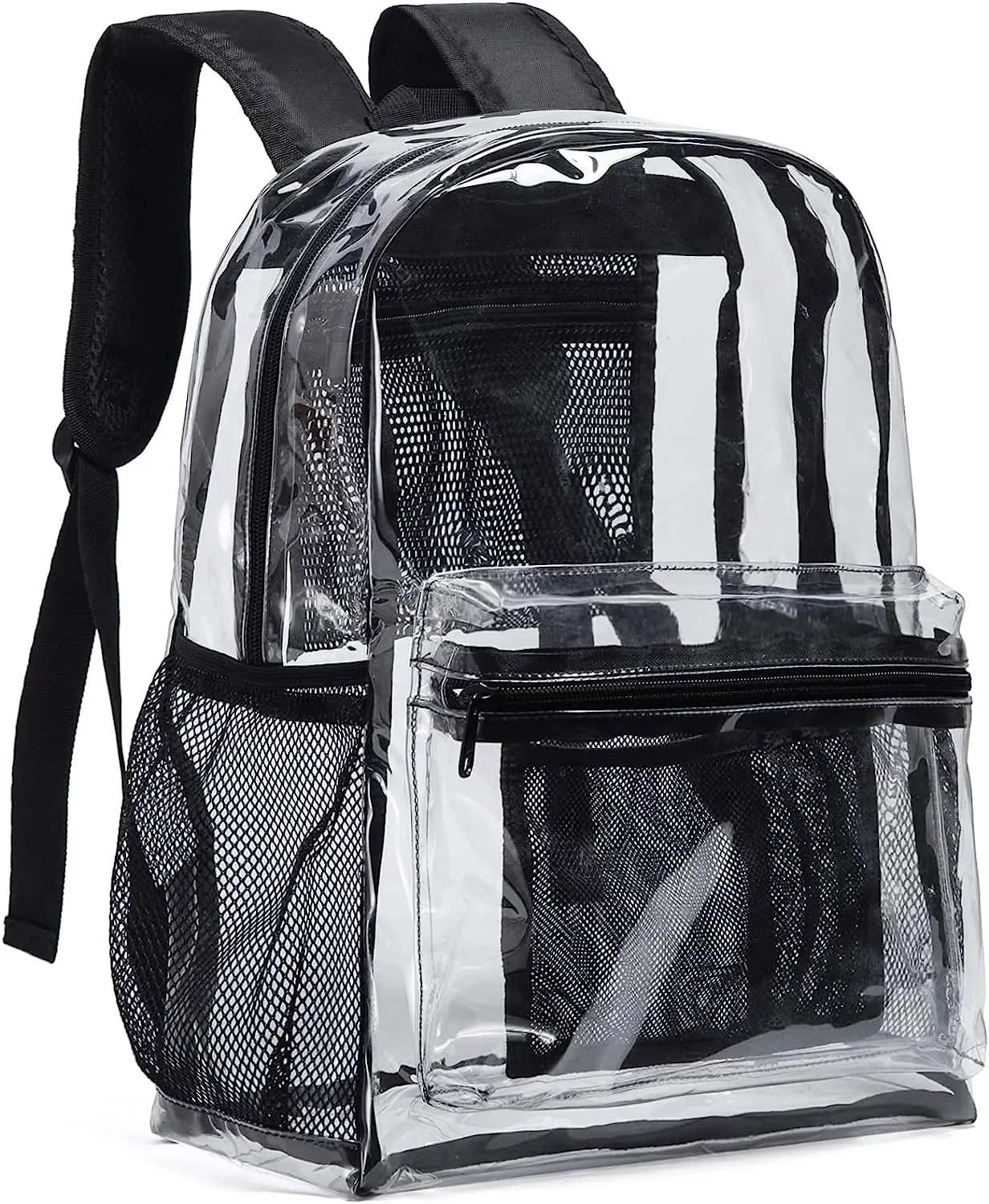 Clear Backpack Heavy Duty PVC Transparent Backpack with Reinforced Strap for College Workplace