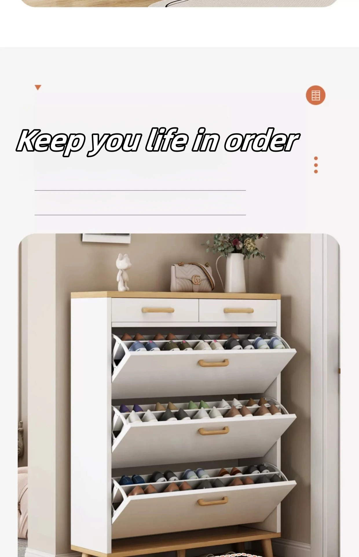 Ultrathin Design Entry Way Shoe Storage Shoe Organizer Rack for Home Hot Sale Living Room Furniture Cabinet Wooden High Quality