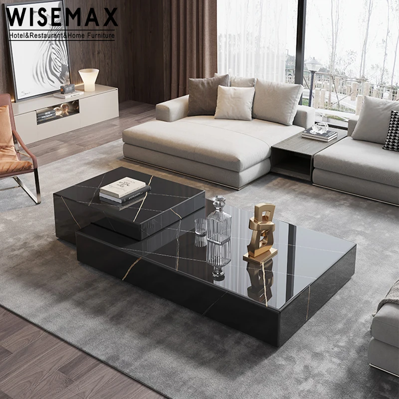 Мебель WISEMAX дизайнерская мебель для гостиной диваны центральный стол прямоугольный кофейный столик из натурального мрамора набор роскошный современный