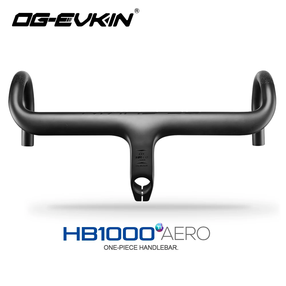 OG-EVKIN HB-1000 AERO Carbon Integrated Handlebar 28.6MM Matt Road 400/420/440 Titanium Bicycle Handle bar