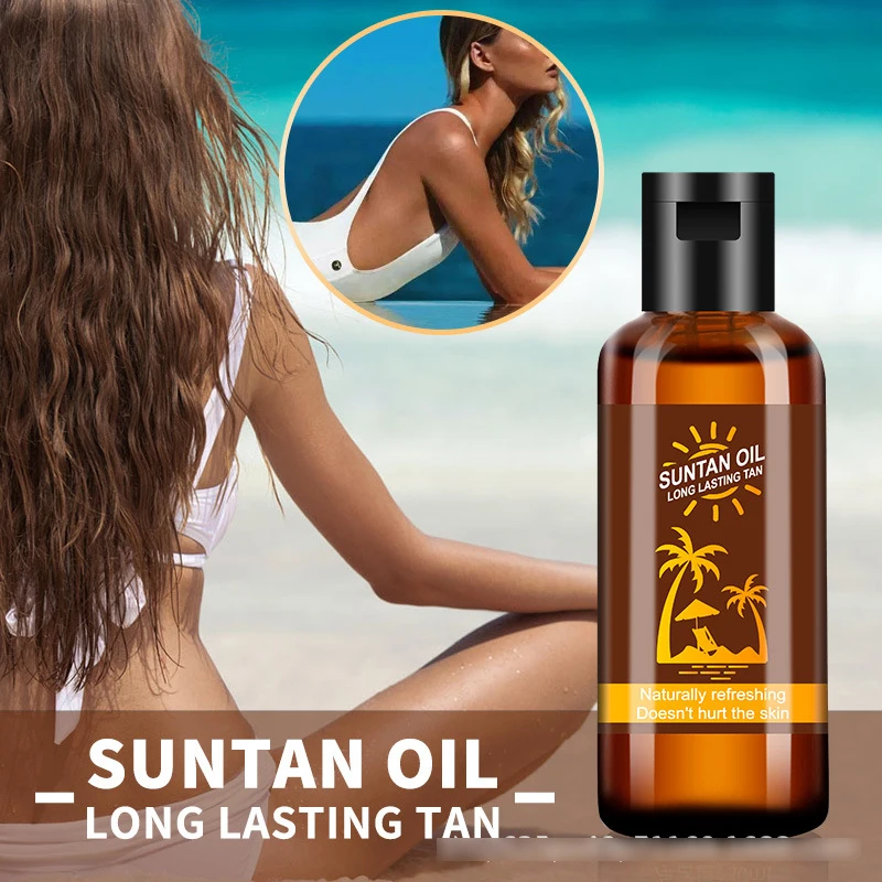 Herbicos Beach Sexy Solarium Suntan Oils Long Lasting Natural Tan Protection Body Bronzer Self-tanning Oil