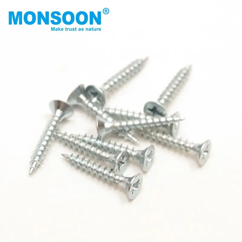 Коннектор для мебели винты с цинковым покрытием привод Pozi двойной плоский потайной саморез из древесно-стружечной плиты