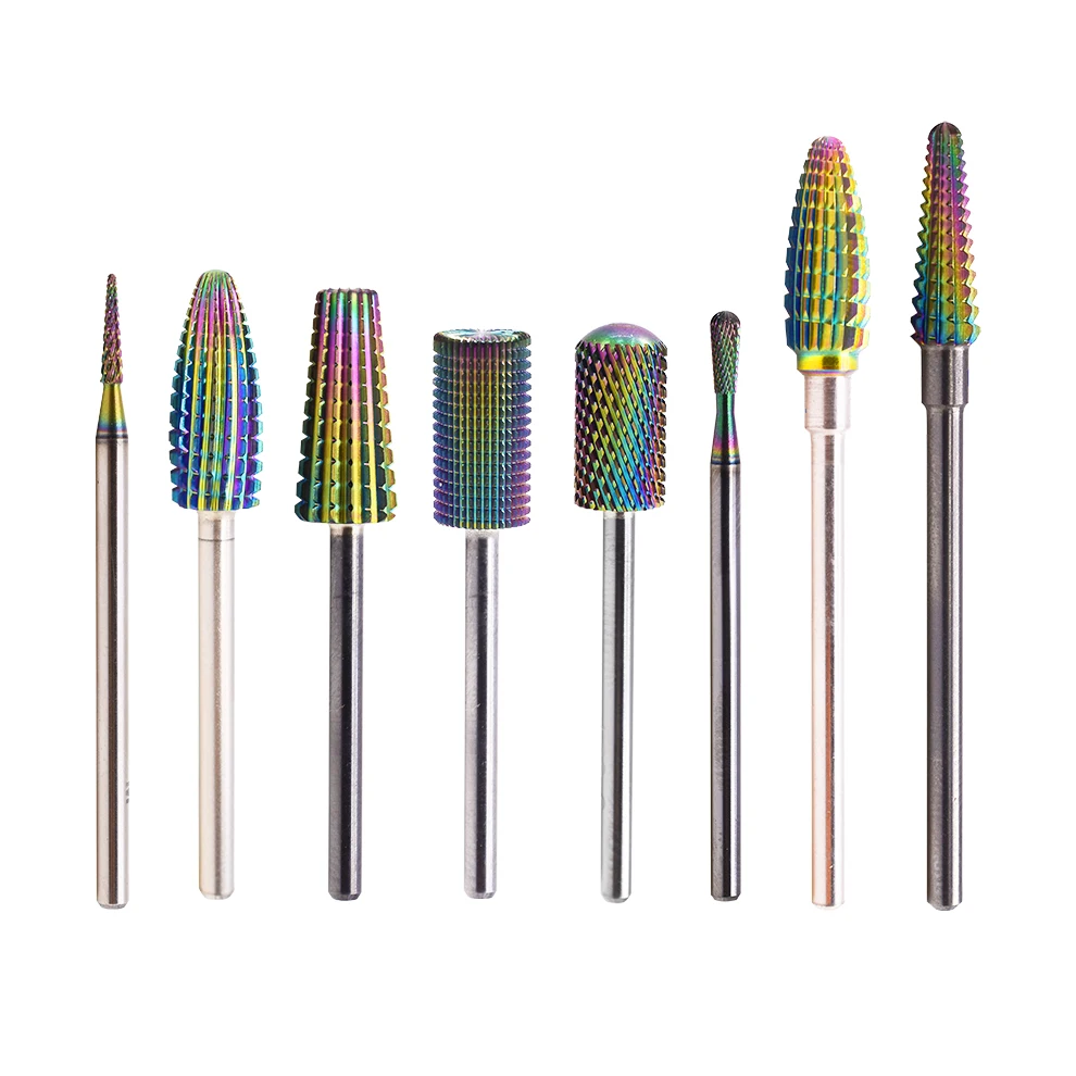 
Professional Tungsten Carbide Gold 5 in 1 Large Barrel Safety Bit for Nail Art Drill Machine Manicure Nail Drill Bits 