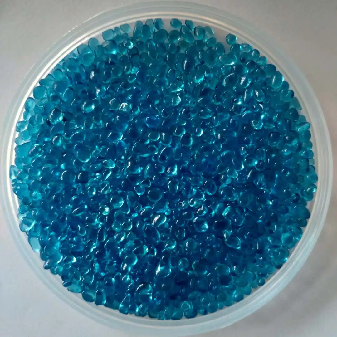 Aqua Blue Glass Beads Pebbles for Swimming Pool Decoration, Aquarium Decoration