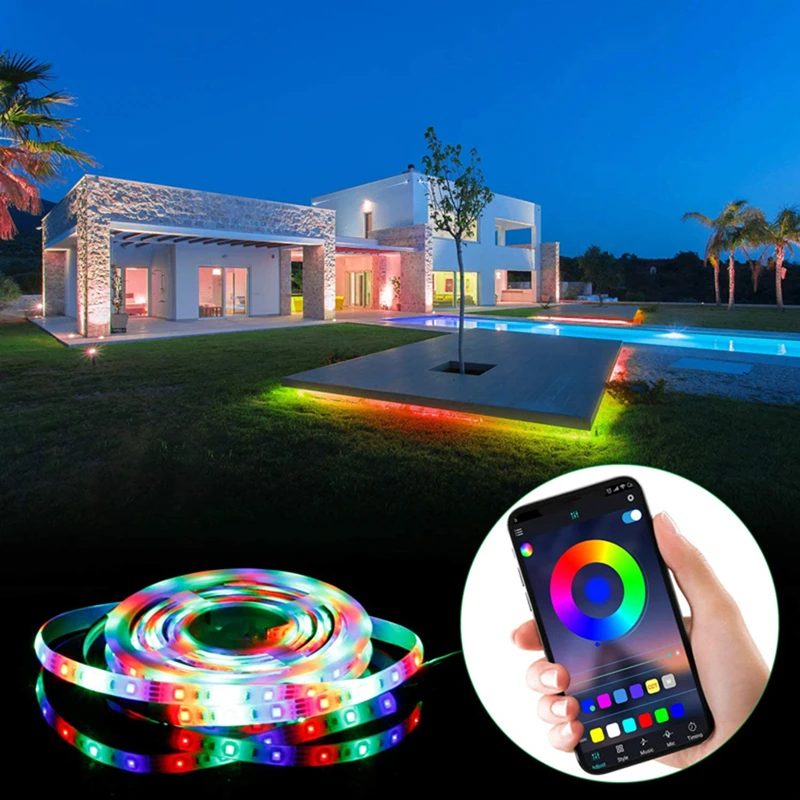 5m 60 LED Qty Ip67 Ip65 Waterproof Smd5050 Strip Led Wifi Bluetooth Smart Rgb Led Strip Light