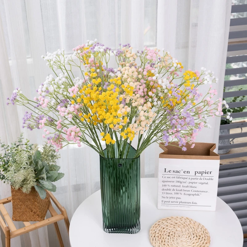 CL08001 New Arrival 63cm Artificial Plastic Gypsophila Single Stem Decorative Simulation Babybreath Real Touch For DIY Decor