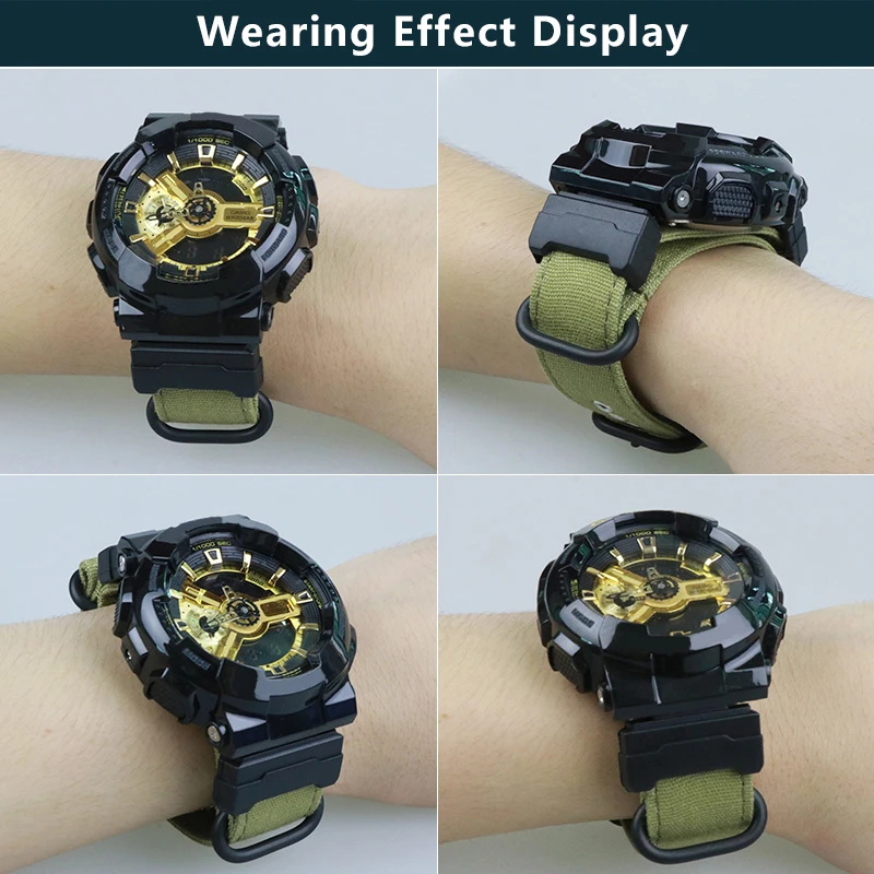 LAIHE Cinturino in Nylon Watch Band for Casio Canvas Nylon Loop Replacement Watch Strap