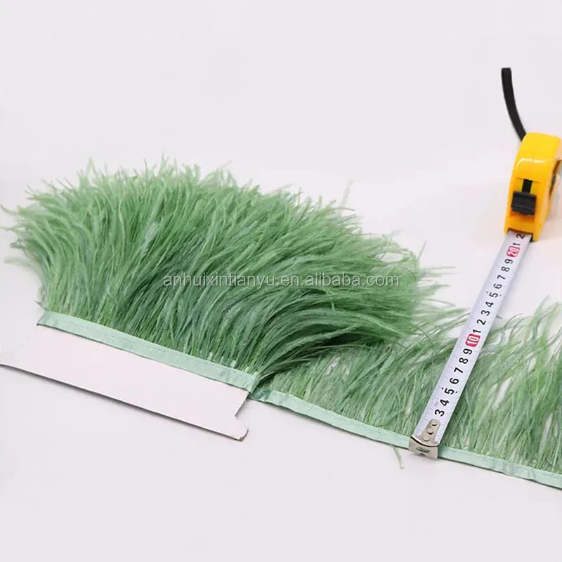 Custom Color and Layers Ostrich Feather Lace Fabric for Clothing