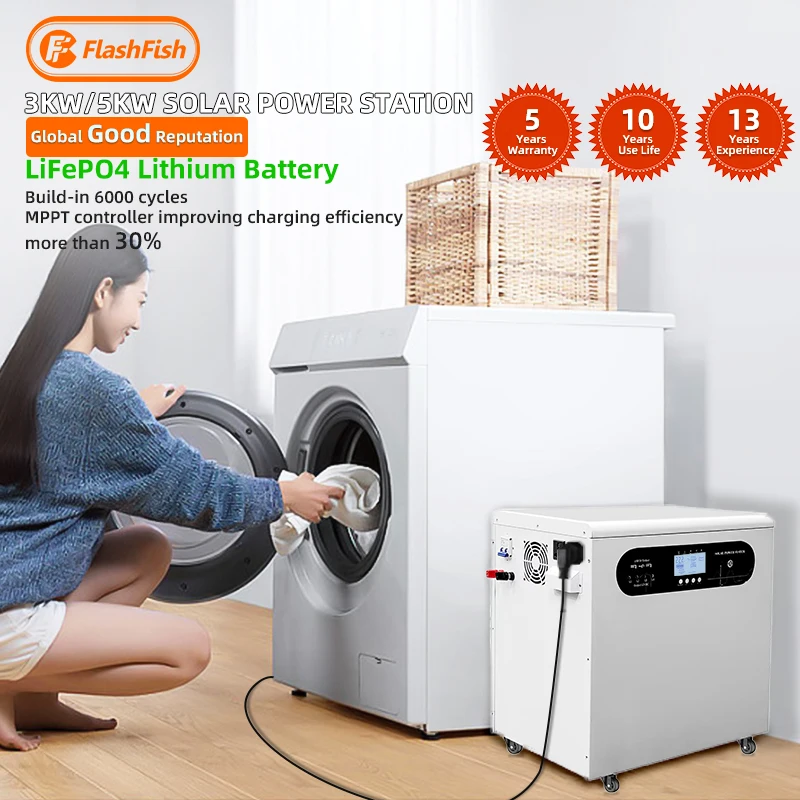 Flashfish Китай оптовая продажа 220 В 240 Lifepo4 3000 Вт 5000 солнечный генератор 3 кВт 5 портативная электростанция для дома и на