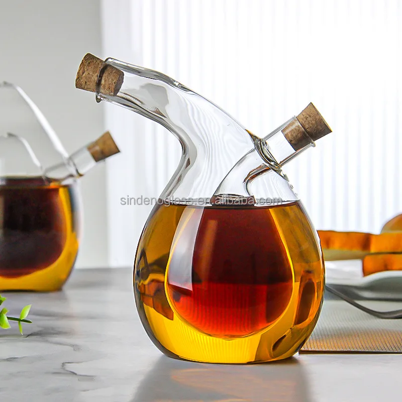 Glass Oil Vinegar Dispenser Glass Oil And Vinegar Cruet Glass Oil Control Pot