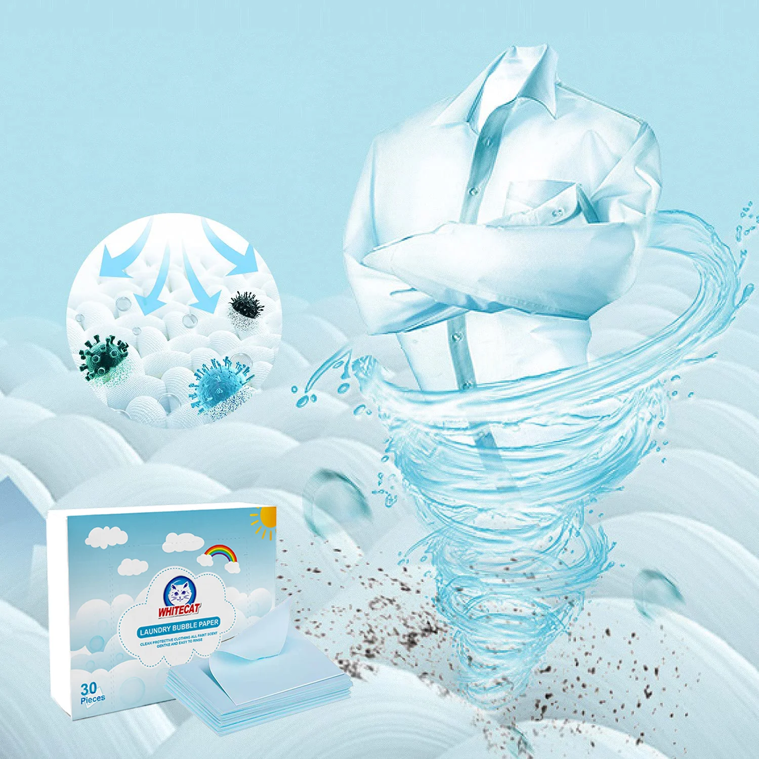 New formula laundry detergent sheet laundry detergent strips concentrated washing soap gentle washing powder sheets