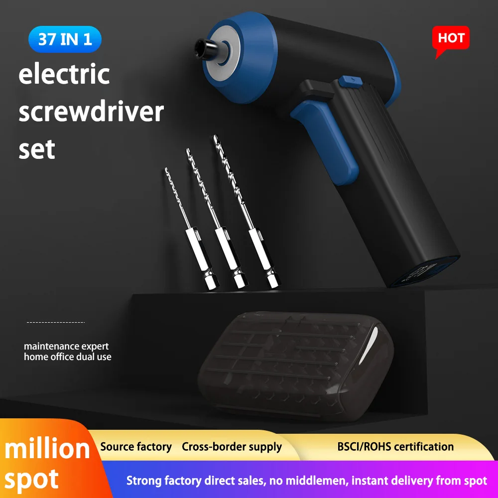 Home office with USB Rechargeable screwdriver 6V Mini portable Electric cordless screwdriver kit Electric driver