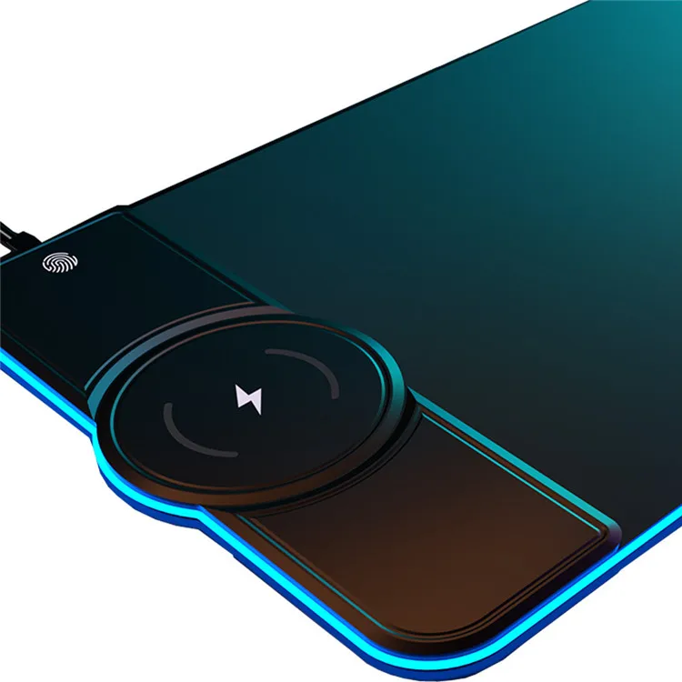 RGB Gaming Wireless Charging Computer Mouse Pad Colorful Luminous Rubber No-slip Mouse Mat Laptop Keyboard Desk Carpet