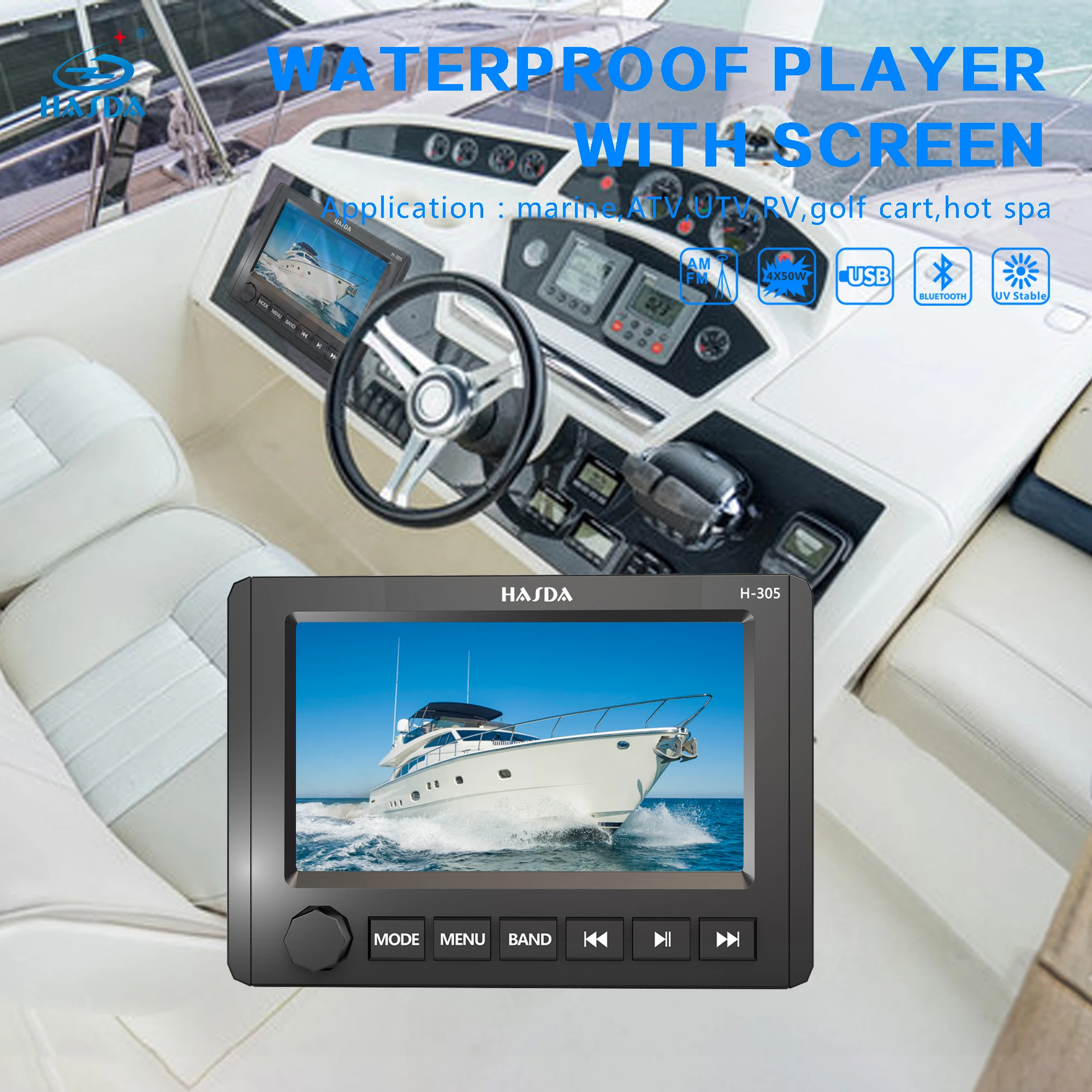 
Фабрика AM/FM приемник FM/AM морской динамик Водонепроницаемый морской плеер с 7 