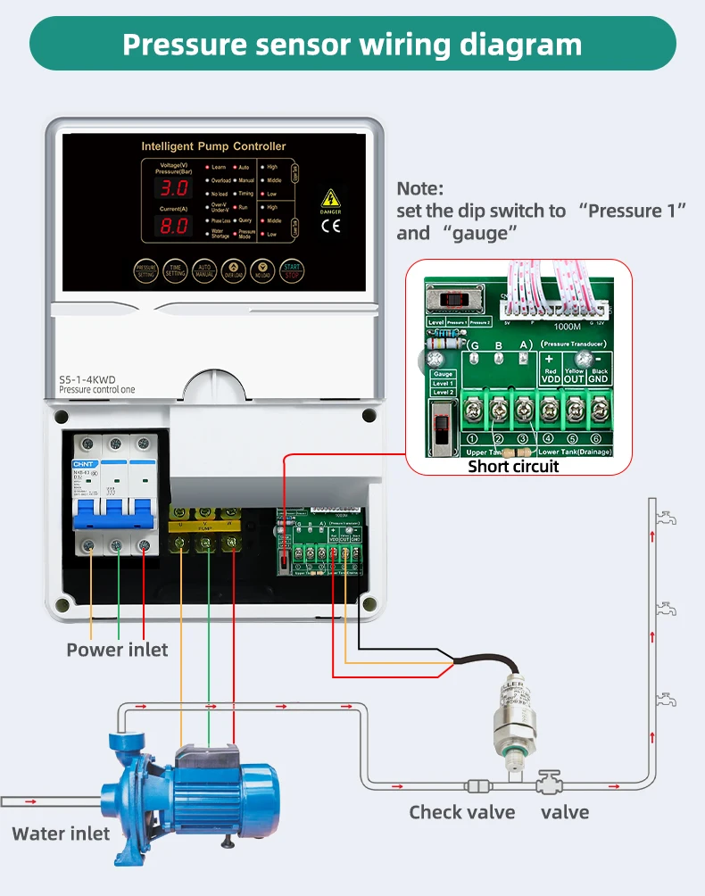 JNN 7.5KW 3 phase pressure control intelligent automatic pump controller for water pump