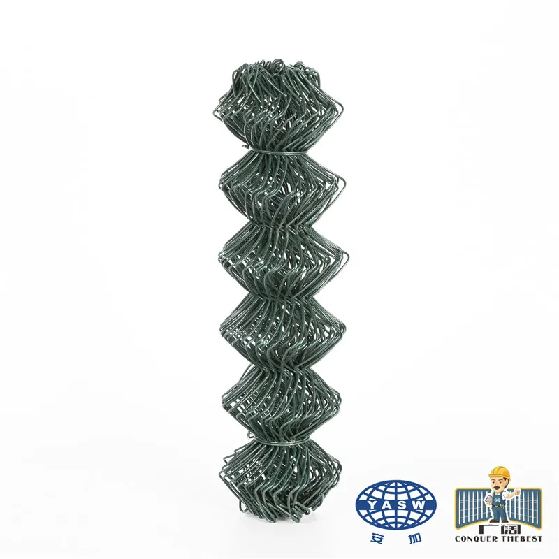 Plastic coated Green inside Hot dipped Galvanized chain link fence for wholesales
