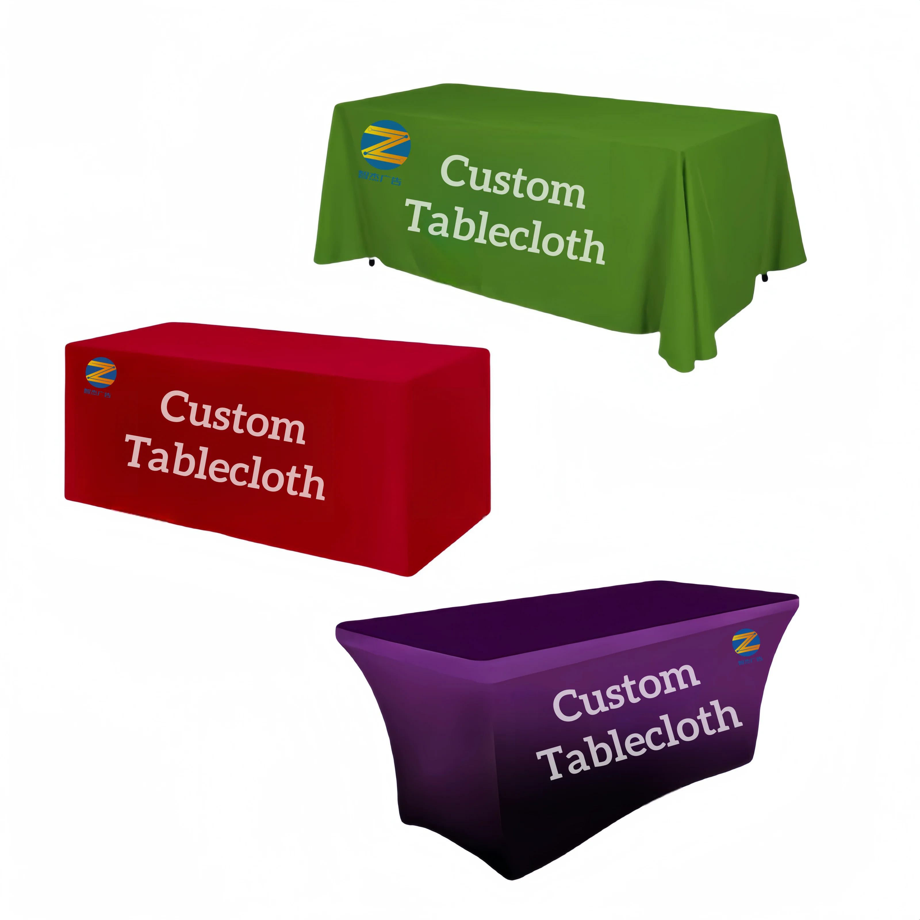 2024 Top Fashion Custom Type And Size 100% Polyester Transfer Sublimation Tablecloth For Trade Show
