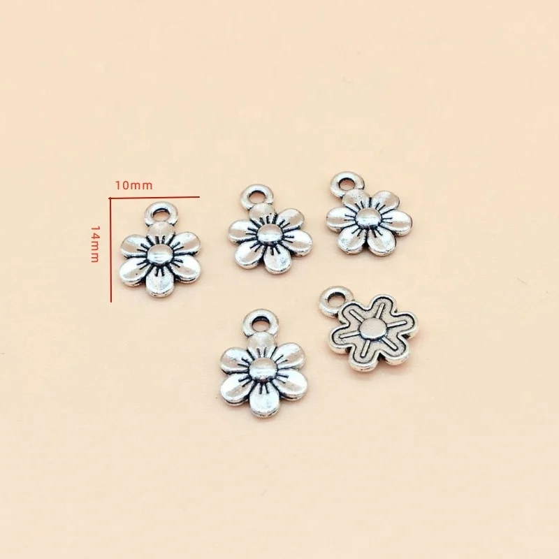 Fashion Lovely Four Clover Alloy Bracelet Earrings Silver Charms Pendants Jewelry Making For DIY Jewelry Making Finding Charms