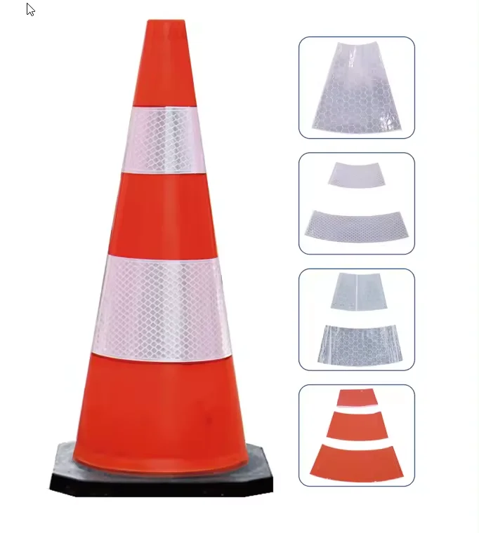 Reflective Adhesive PVC Road Cone Message Sleeve Collars Sticker Reflective Tape For Safety Cones