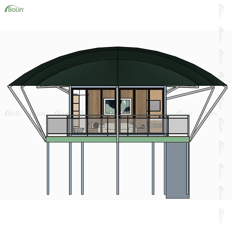 New Style Portable Popular Sturdy Membrane Light-Weight Steel Partitions Camping Tiny House Leaf Tent