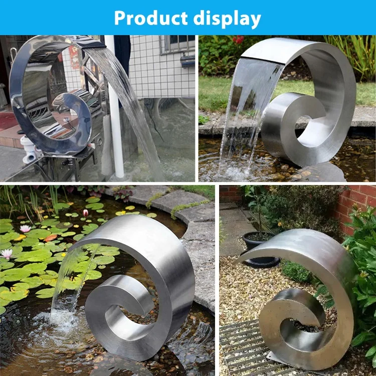 New Style Outdoor Stainless Steel Waterfalls Ornaments Swimming Pool Garden Fountain Waterfalls Spa Shower
