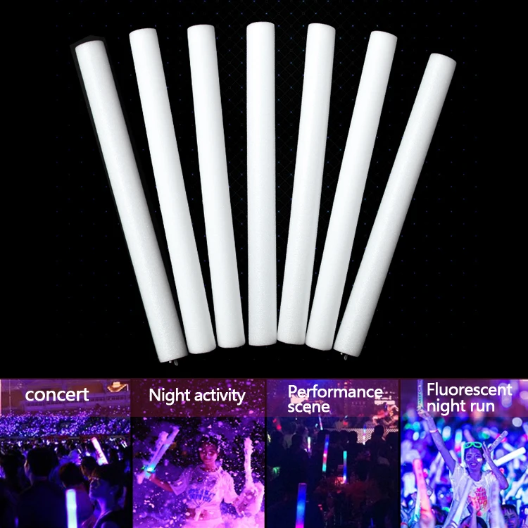 Manufacturers wholesale colorful sponge glow sticks with customizable LOGO glow sticks
