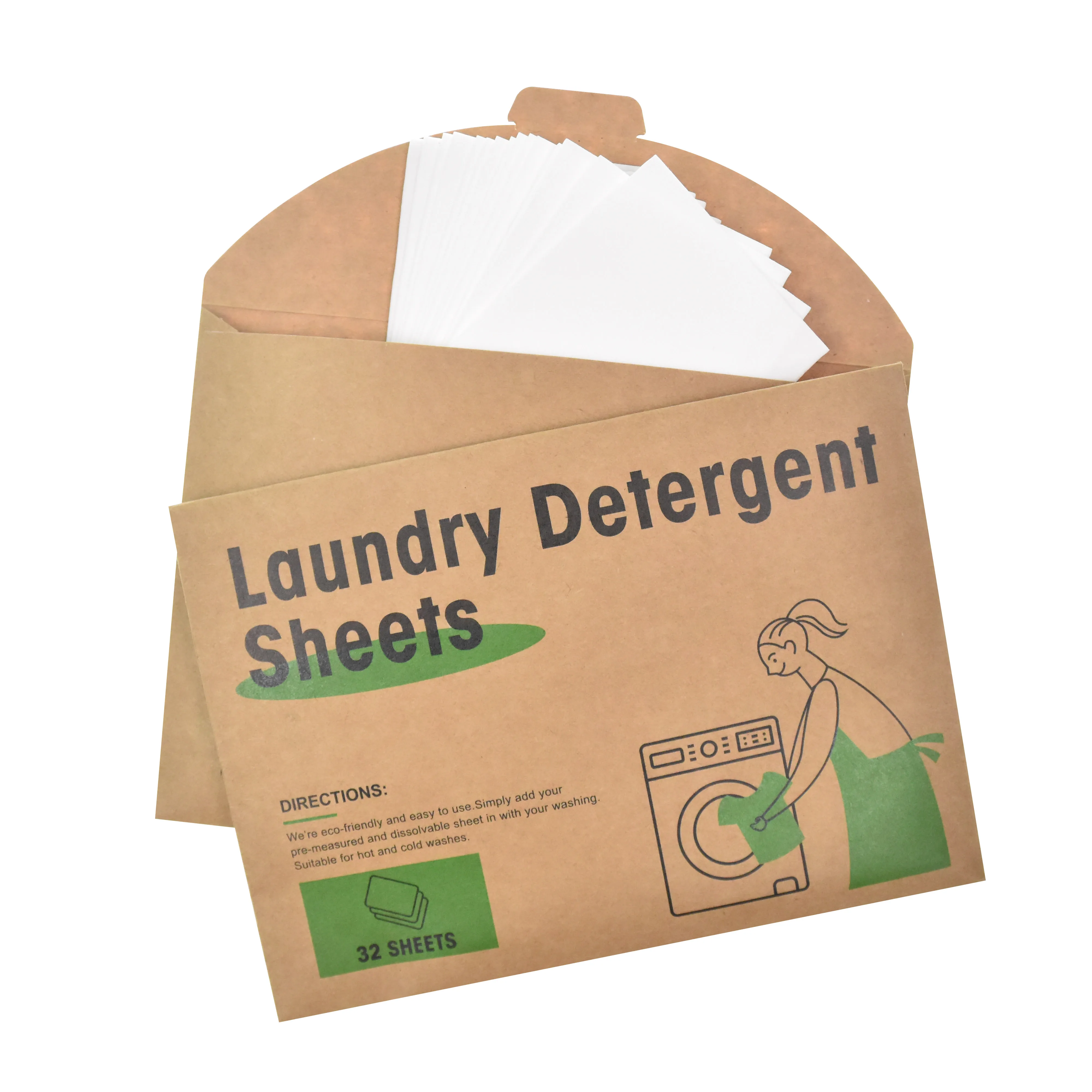 eco laundry sheets paper sheets unscented laundry detergent strips available for baby hypoallergenic scent free (1600245177286)