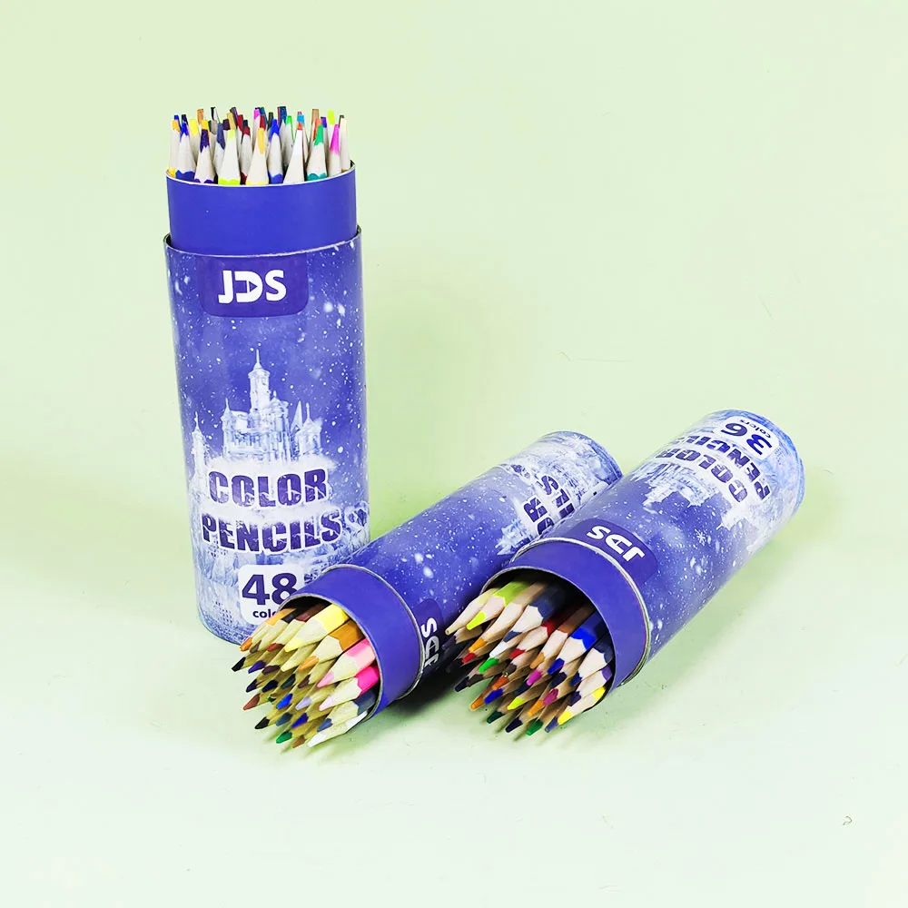 New Frozen Design Colored Pencils 12/24/36/48 Colors Pencil for Drawing with Paper Barrel Customized Logo