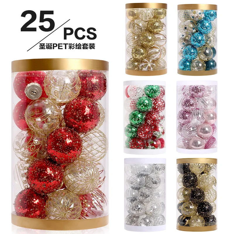 Wholesale Cheap Custom Pattern Christmas Tree Decoration Ornaments Shatterproof Plastic Xmas Balls Christmas Ball