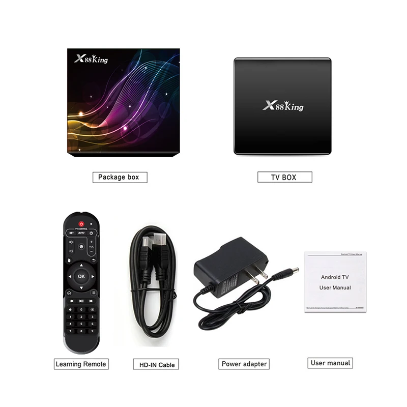 OEM новейший мощный процессор Amlogic S922X 6-core CPU X88 King с Android 9 0 4 Гб + 128 4K мини медиальной