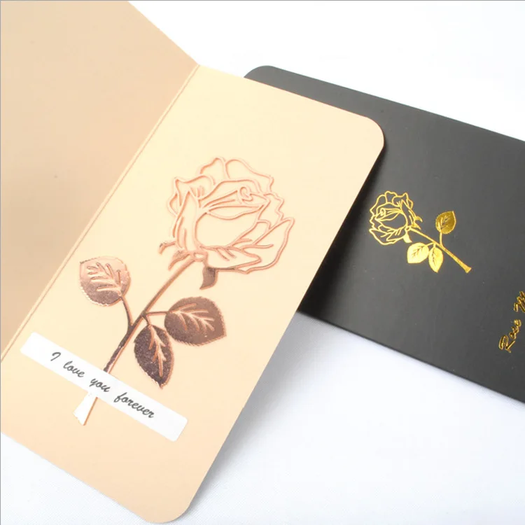 Custom Creative Metal Bookmark Hollow Bookmark with Beautiful Card Rose Stainless Steel Bookmark