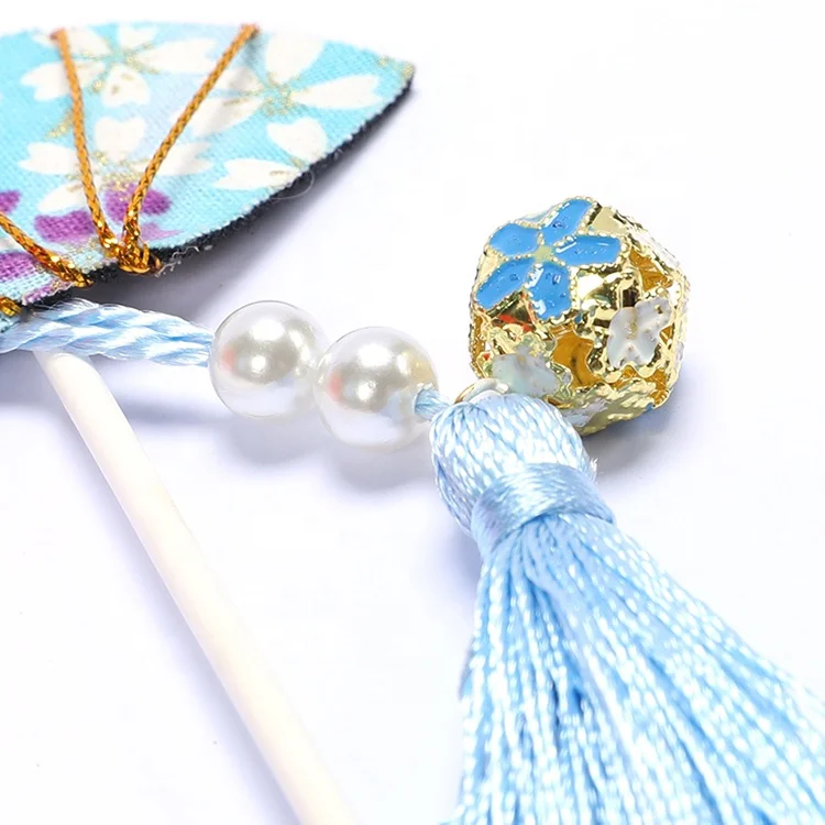New Chinoiserie Chinese style cake topper small bell  fan purl cake toppers birthday  wedding  party Supplies cake topper