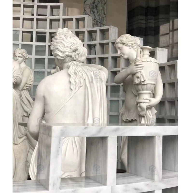 Garden Outdoor Hand Carved Western Style Life Size Marble Stone Figure Statue Sculpture