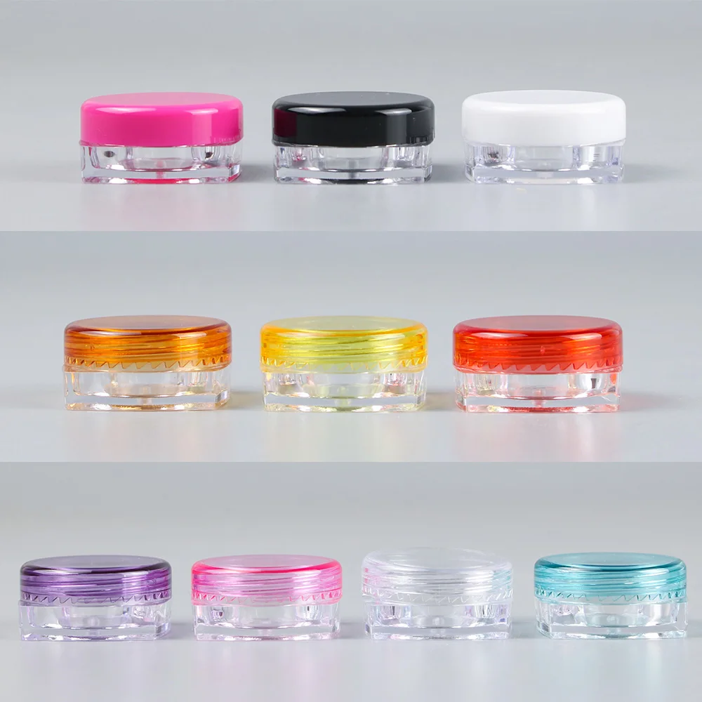 3g 5g New design small cosmetic glitter nail dip face powder plastic jar with lid for cream container packaging