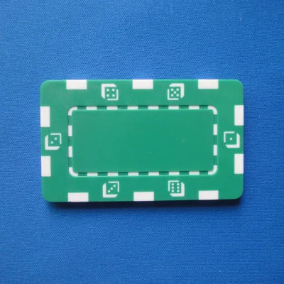 Wholesale custom rectangular colored poker plaque set dice desgin 29g 75mm abs with iron chips inside for casino gambling