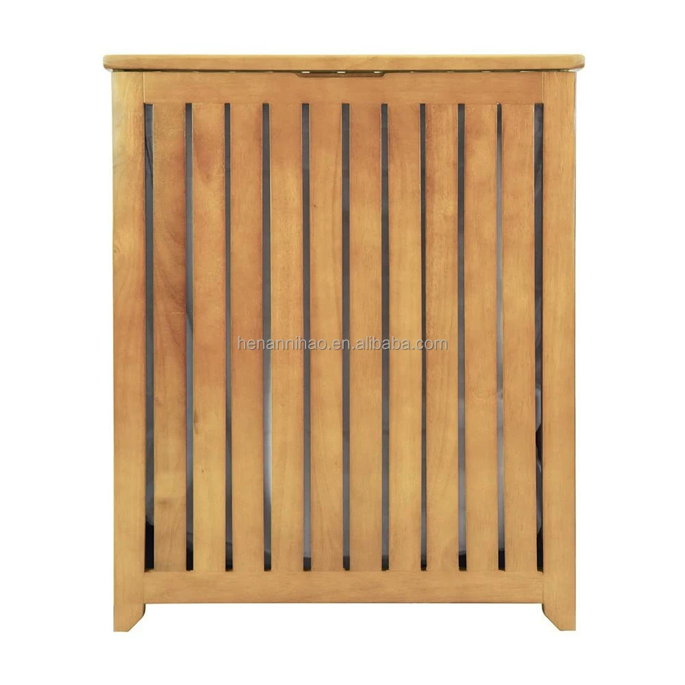 Bamboo Wood Laundry Hamper with Liner Bag & Lid - Functional Clothes Storage Basket Bin Organizer