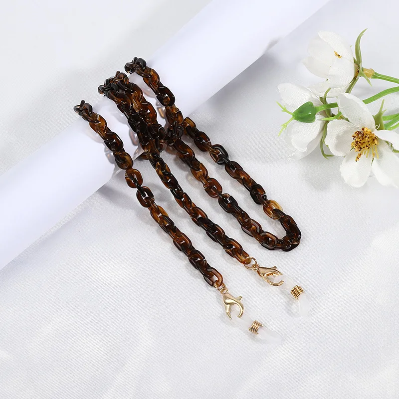 
Stock hot sale acrylic resin mask maskholder chain eye glasses chain lanyard necklace 