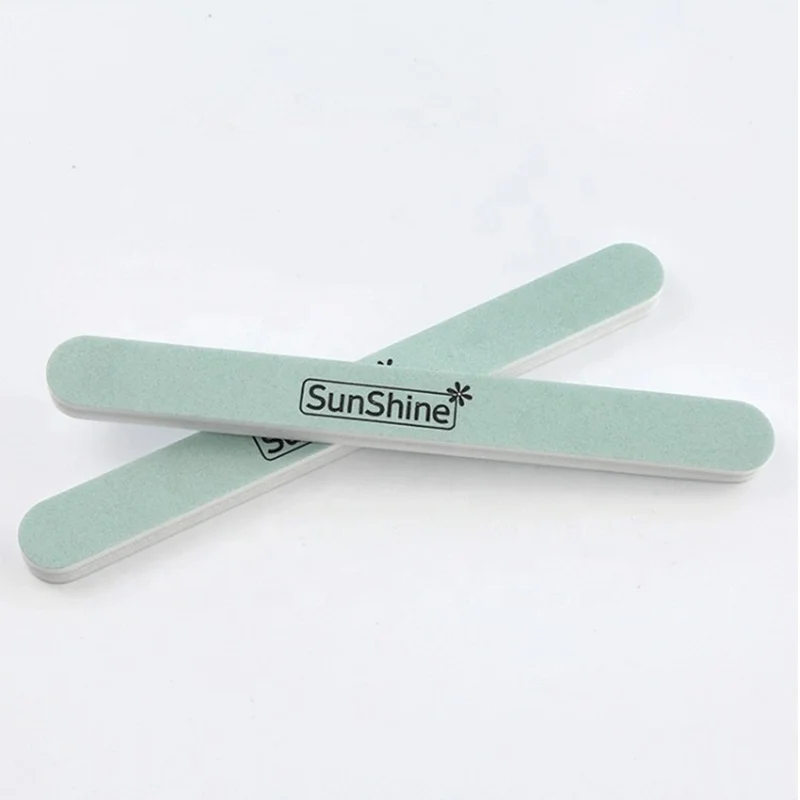 Double-Sided Polished Strip Green White Nail File nail buffer polishing file