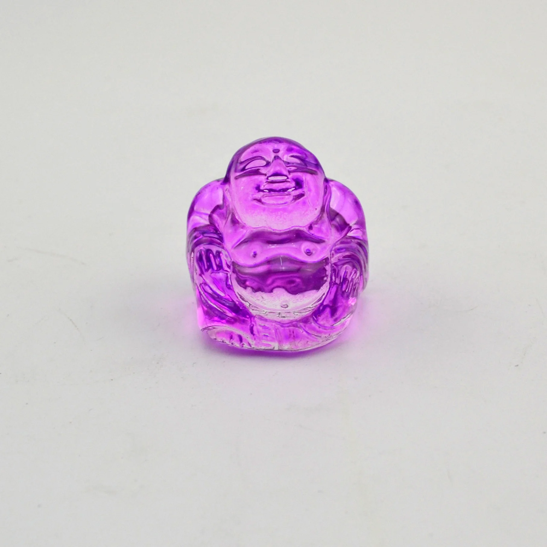 Factory price wholesale glass small statue gifts lucky buddha 30mm crystal laughing buddha