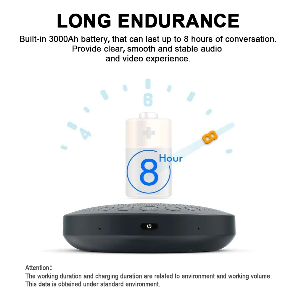 Desktop Omnidirectional Wireless USB Microphone HD Video Conference Speakerphone with High Quality Speaker